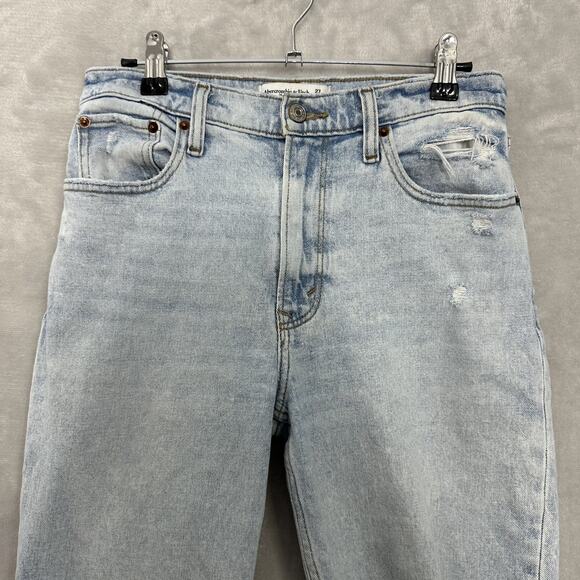 Abercrombie & Fitch Jeans Womens The Mom High Rise Distressed Stretch 27x25.5 - Picture 3 of 14